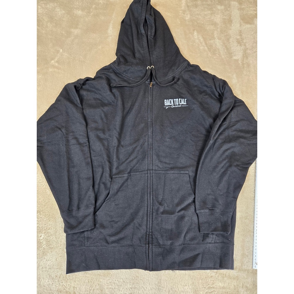Back to Cali Carlsbad Mens Black Zip Up Hoodie Graphic‎ Print Casual Size XLarge